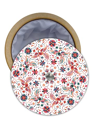 Tortillero térmico artesanal.  Diseño Tenangos Otomí Blanco
