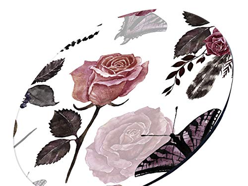 Tabla Redonda Para Quesos, Botanas Y Carnes Frias Hecha A Mano. Modelo Rosas Y Mariposas. | Hecho a mano en México