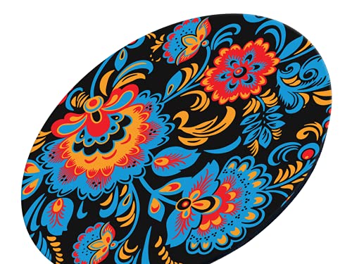 Charola giratoria de madera - LAZY SUSAN Hecha a mano -  Modelo: Flores Rusas (45 cm)