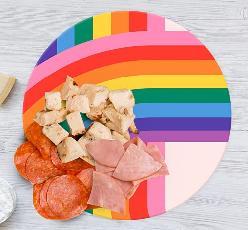 Tabla Redonda Para Quesos, Botanas Y Carnes Frias Hecha A Mano. Modelo  Arcoiris Para Lgbtq Pride | Hecho a mano en México