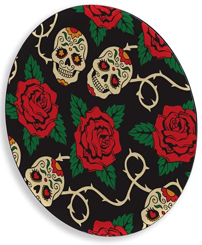 Charola giratoria de madera - LAZY SUSAN Hecha a mano -  Modelo: Día de muertos
