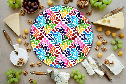 Tabla Redonda Para Quesos, Botanas Y Carnes Frias Hecha A Mano. Modelo  Bordado Huichol | Hecho a mano en México