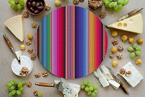 Tabla Redonda Para Quesos, Botanas Y Carnes Frias Hecha A Mano. Modelo  Zarape | Hecho a mano en México