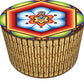 Imagen de tortillero térmico artesanal.  diseño  huichol artesanal mexicano