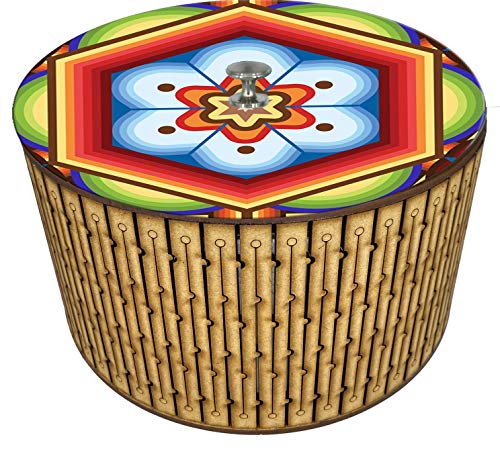 Imagen de tortillero térmico artesanal.  diseño  huichol artesanal mexicano