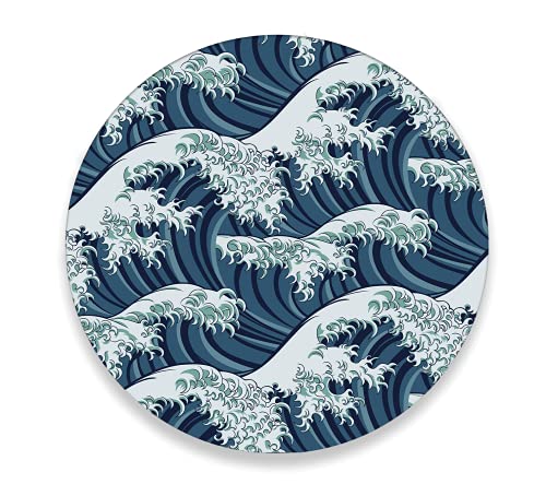 Charola giratoria de madera - LAZY SUSAN Hecha a mano -  Modelo:  Olas
