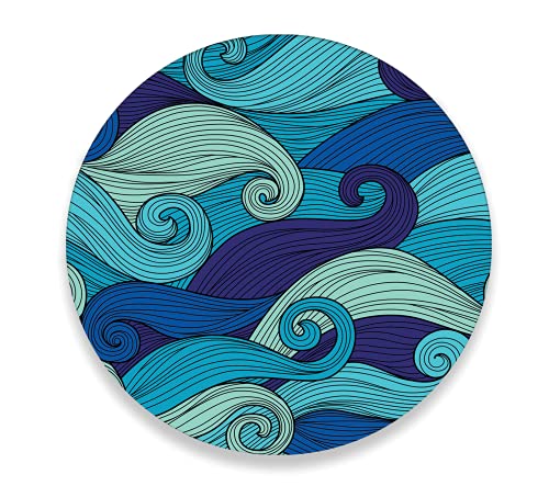 Charola giratoria de madera - LAZY SUSAN Hecha a mano -  Modelo:  Océano
