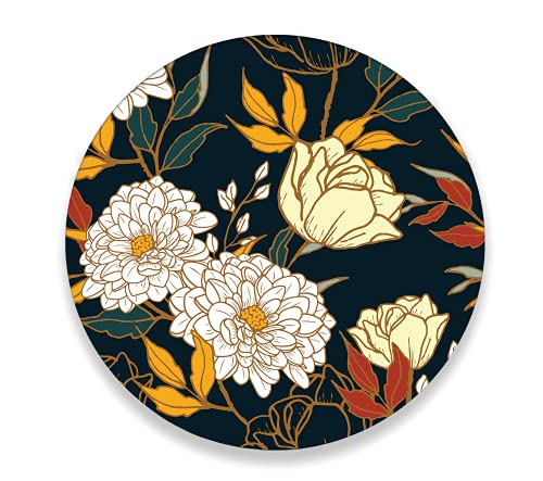 Charola giratoria de madera - LAZY SUSAN Hecha a mano -  Modelo: Crisantemos