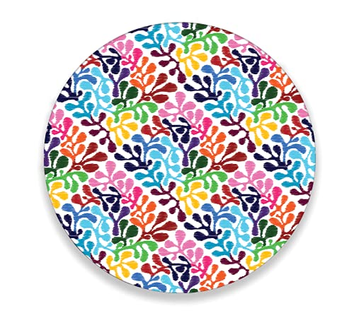 Charola giratoria de madera - LAZY SUSAN Hecha a mano -  Modelo:  Bordado huichol