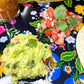 Tabla Redonda Para Quesos, Botanas Y Carnes Frias Hecha A Mano. Modelo Crisantemos | Hecho a mano en México