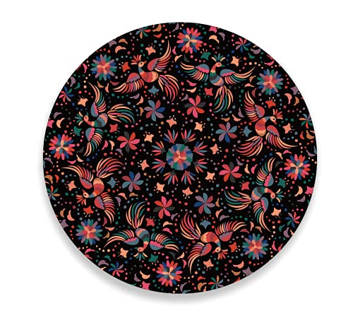 Tabla redonda para quesos, botanas y carnes frias hecha a mano. Modelo  Tenango Otomí Negro