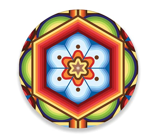 Imagen de tortillero artesanal – tabla redonda para quesos, botanas y carnes frias hecha a mano. modelo huichol | hecho a mano en méxico artesanal mexicano