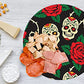 Tabla Redonda Para Quesos, Botanas Y Carnes Frias Hecha A Mano.  Modelo Dia De Muertos | Hecho a mano en México
