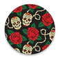 Imagen de tortillero artesanal – charola giratoria de madera - lazy susan hecha a mano -  modelo: día de muertos | hecho a mano en méxico artesanal mexicano