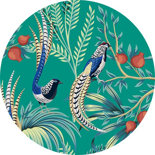 Charola giratoria de madera - LAZY SUSAN Hecha a mano -  Modelo:  Aves Vintage
