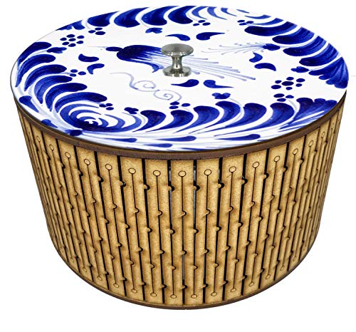 Imagen de tortillero térmico artesanal.  diseño paloma talavera artesanal mexicano
