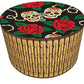 Imagen de tortillero térmico artesanal.  diseño  día de muertos artesanal mexicano