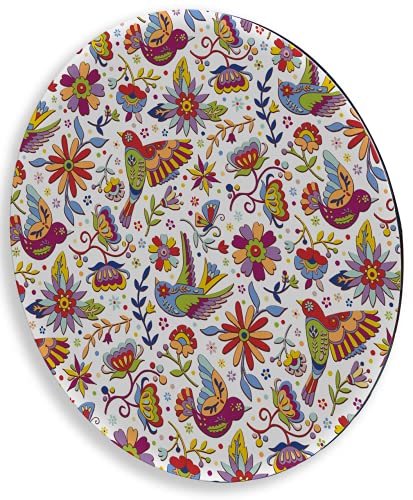 Charola giratoria de madera - LAZY SUSAN Hecha a mano -  Modelo: Folklorico