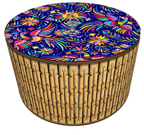 Tortillero térmico artesanal.  Diseño  Tenango Otomí Azul