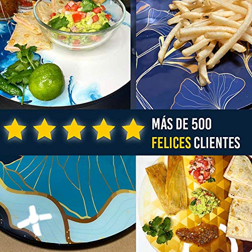 Tabla redonda para quesos, botanas y carnes frias hecha a mano. Modelo  Océano