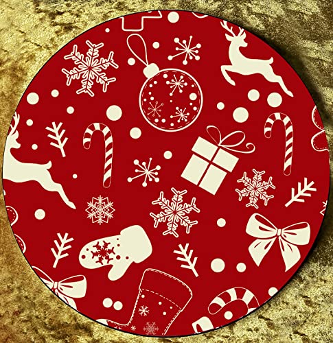Tabla Redonda Para Quesos, Botanas Y Carnes Frias Hecha A Mano. Modelo Noche De Paz, Navidad | Hecho a mano en México